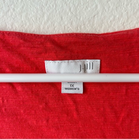 J Jill Maxi Dress 1X Tiered Embroidered Beaded Coral Beach Casual Cruise Boho - Picture 5 of 16